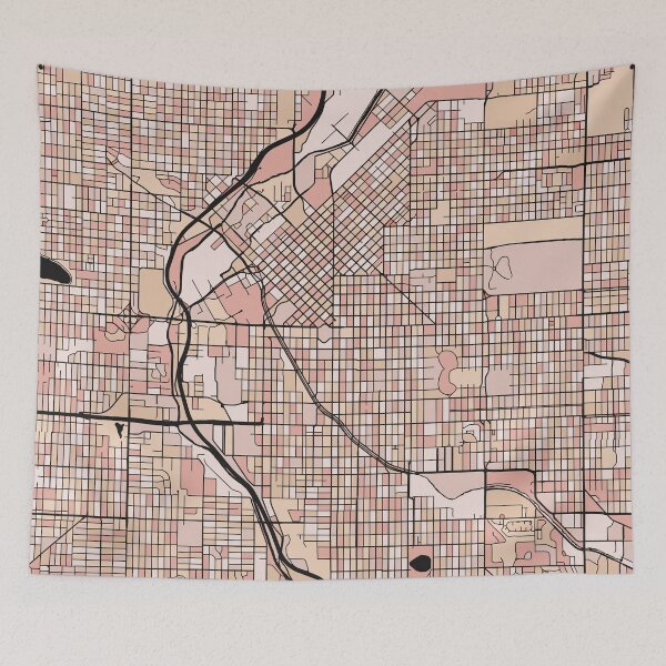 Item preview, Denver Map Pattern in Soft Pink Pastels designed and sold by PatternMaps.