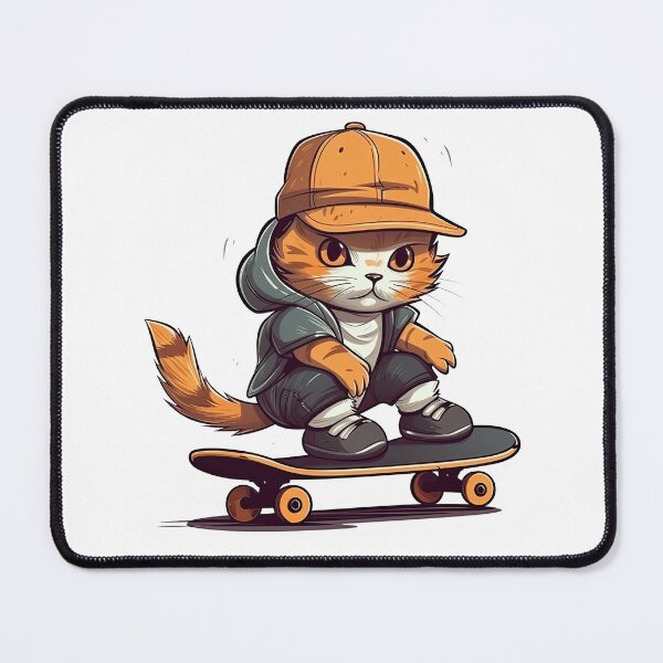 Item preview, Cool Cat Play Skateboarding in Vector Design designed and sold by eyestetix.