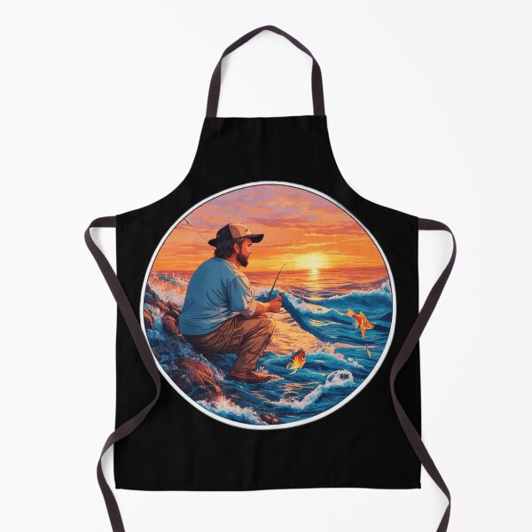Item preview, Trucker Hat Fisherman Watching Sunset over Ocean designed and sold by Ridiculam Toga.