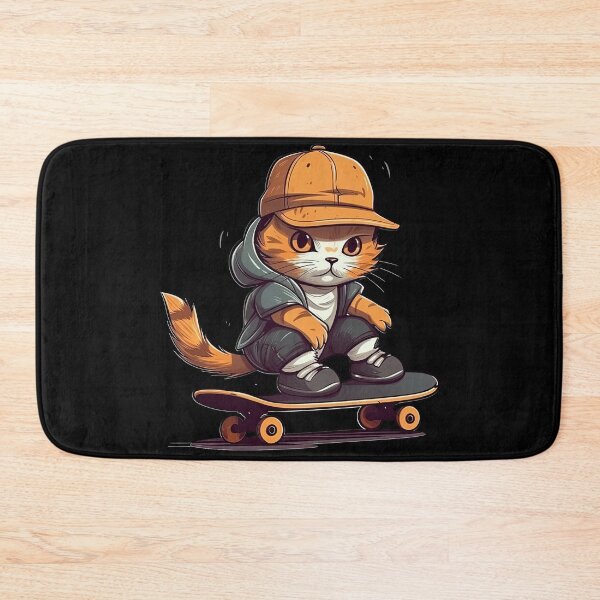 Item preview, Cool Cat Play Skateboarding in Vector Design designed and sold by eyestetix.