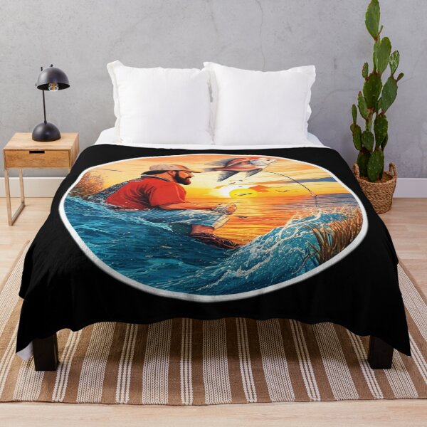 Item preview, Ocean Fisherman Watching Retro Sunset designed and sold by Ridiculam Toga.