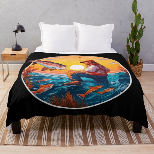 Item preview, Trucker Hat Man Fishing at Sunset designed and sold by Ridiculam Toga.