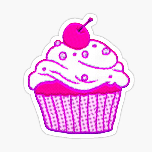 Cute Strawberry Cupcake Sticker by sugarhai, Redbubble