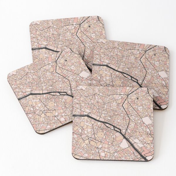 Item preview, Paris Map Pattern in Soft Pink Pastels designed and sold by PatternMaps.