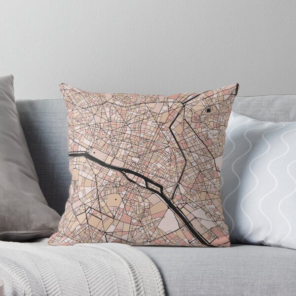 Item preview, Paris Map Pattern in Soft Pink Pastels designed and sold by PatternMaps.