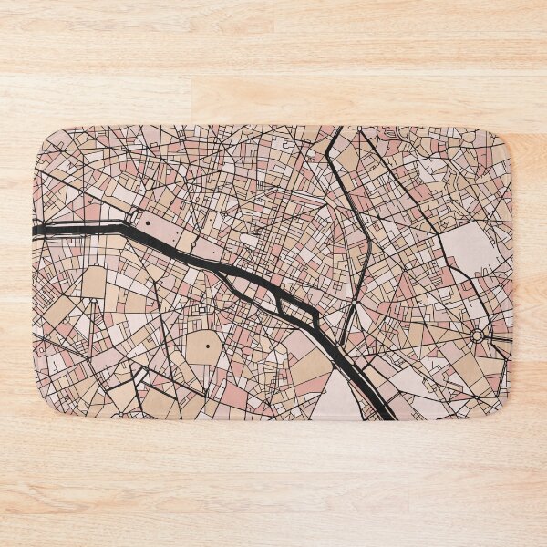 Item preview, Paris Map Pattern in Soft Pink Pastels designed and sold by PatternMaps.