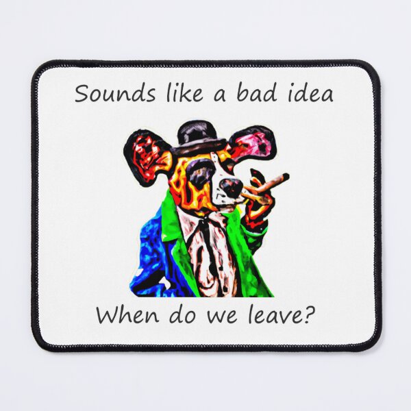 Item preview, bad idea dog smoking a cigar vibrant colors designed and sold by WooshiArt.
