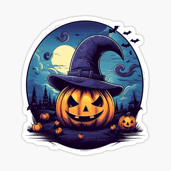 Item preview, Creepy Pumpkin Face Sticker designed and sold by CarelessGrin.