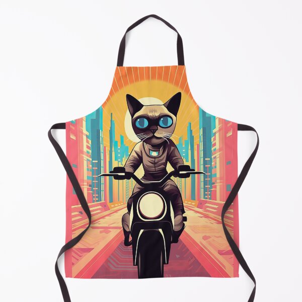 Item preview, A cat riding a motorcycle in the city designed and sold by TheTrendsDesk.