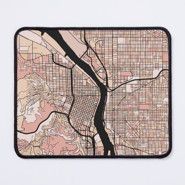 Item preview, Portland Map Pattern in Soft Pink Pastels designed and sold by PatternMaps.