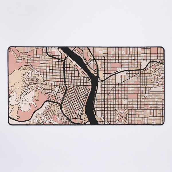 Item preview, Portland Map Pattern in Soft Pink Pastels designed and sold by PatternMaps.