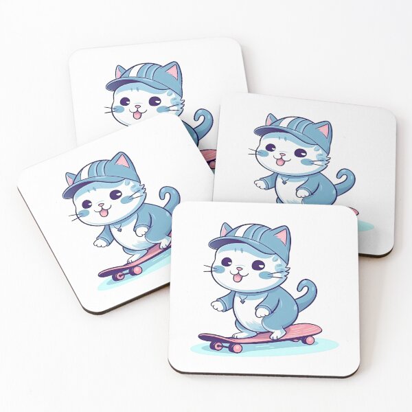 Item preview, Cool Cat Play Skateboarding in Vector Design 3 designed and sold by eyestetix.