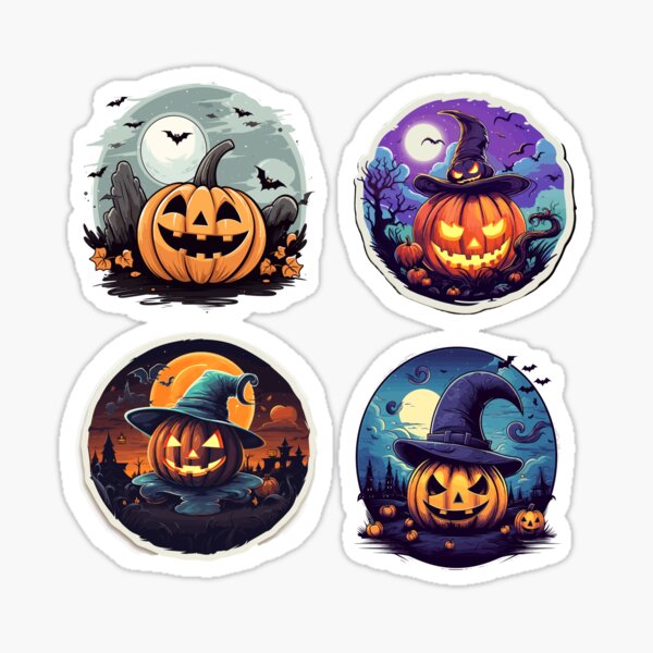 Item preview, Creepy Pumpkin Face Sticker Pack designed and sold by CarelessGrin.