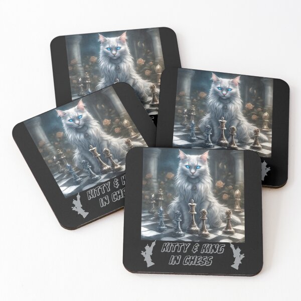 Item preview, Kitty&King in Chess designed and sold by CuteCatsCoffee.