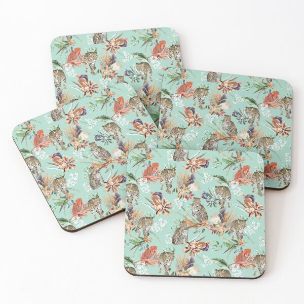 Item preview, animal, Jaguare, leopard, tropical, summer, leaves designed and sold by mintdiamond21.