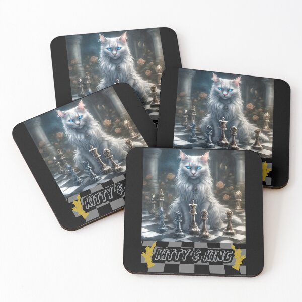 Item preview, Kitty&King in Chess designed and sold by CuteCatsCoffee.