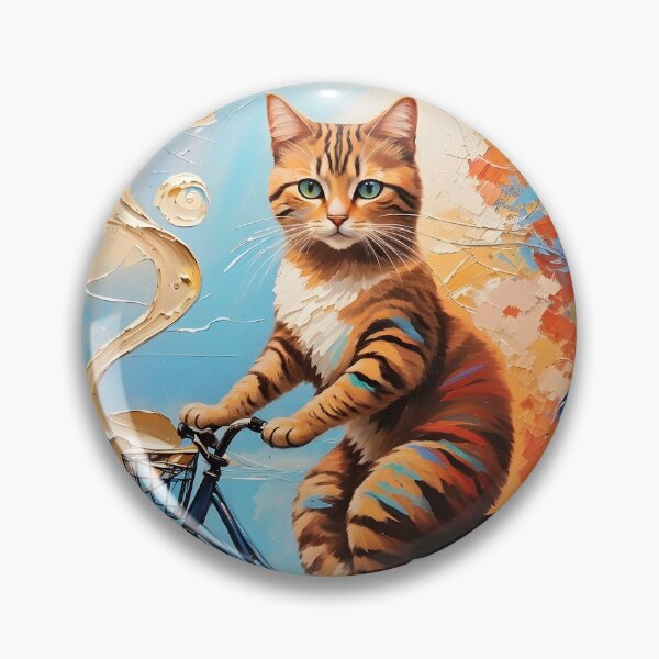 Item preview, Surreal Cat Cyclist designed and sold by Ceemko's Vintage Corner.