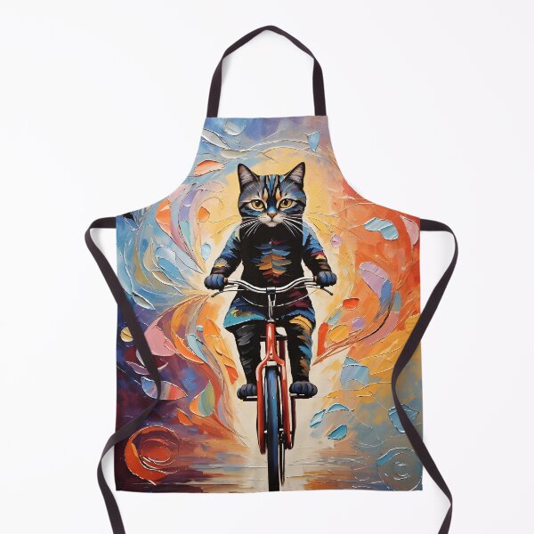 Item preview, Whimsical Cat on Bike designed and sold by Ceemko's Vintage Corner.