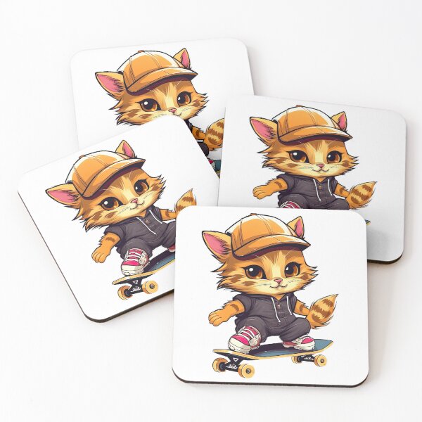 Item preview, Cool Cat Play Skateboarding in Vector Design 4 designed and sold by eyestetix.