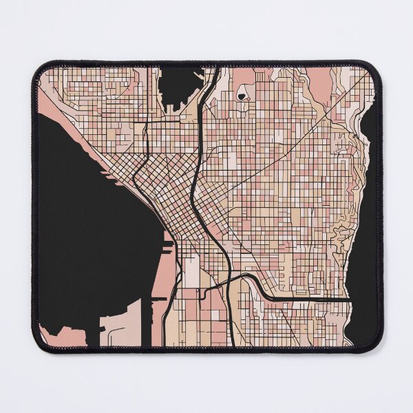 Item preview, Seattle Map Pattern in Soft Pink Pastels designed and sold by PatternMaps.