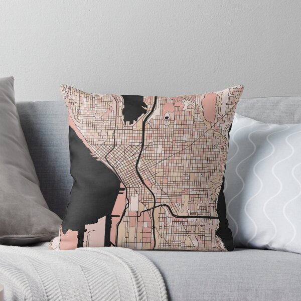 Item preview, Seattle Map Pattern in Soft Pink Pastels designed and sold by PatternMaps.