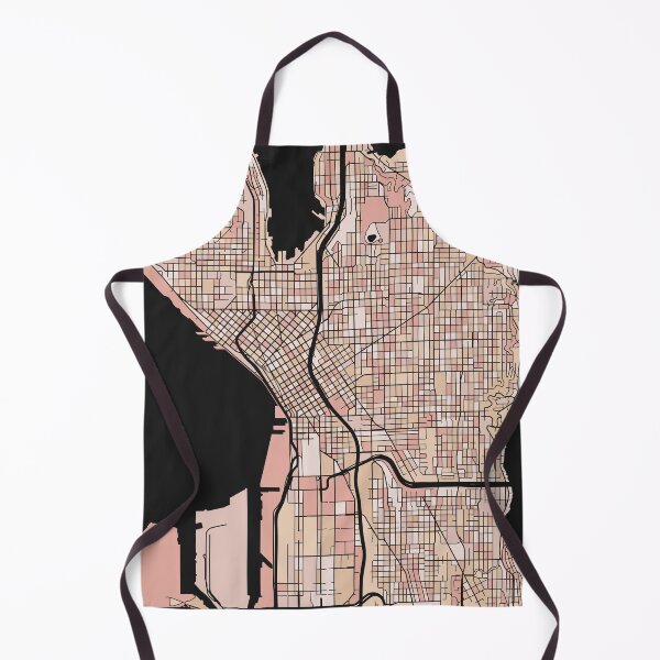 Aperçu de l'œuvre Modèle de carte de Seattle dans des pastels roses tendres créée et vendue par PatternMaps.