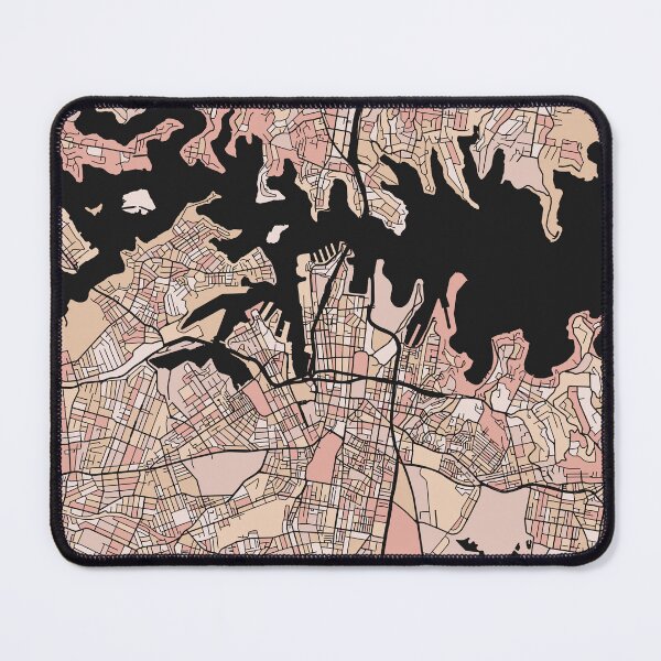 Item preview, Sydney Map Pattern in Soft Pink Pastels designed and sold by PatternMaps.