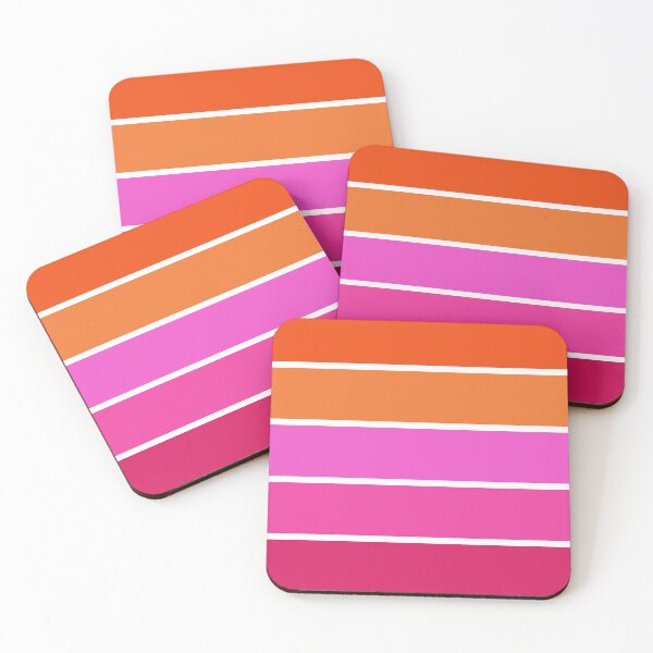 Item preview, Multicolor horizontal stripes orange pink  designed and sold by Colorblizz.
