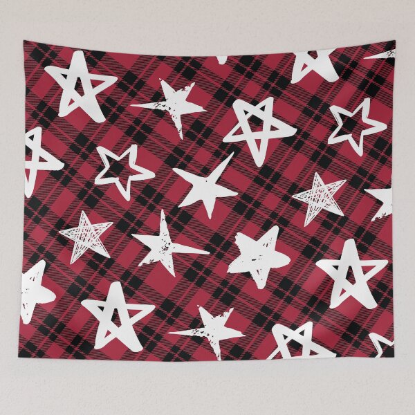 Item preview, check, star, Christmas, black, pattern, strips, designed and sold by mintdiamond21.