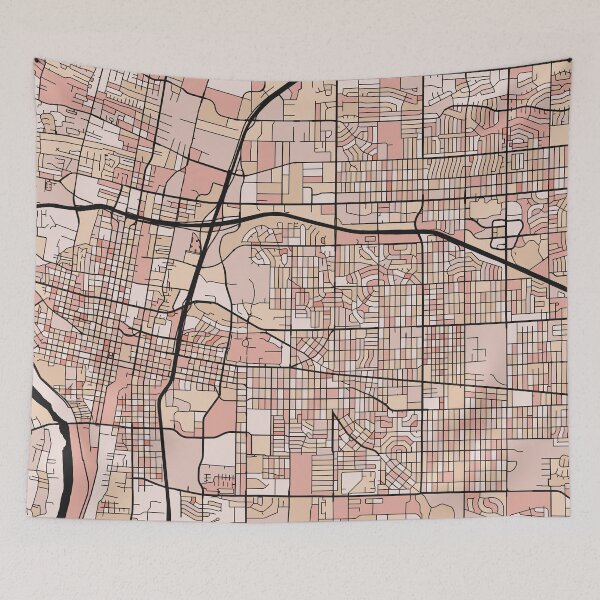 Item preview, Albuquerque Map Pattern in Soft Pink Pastels designed and sold by PatternMaps.