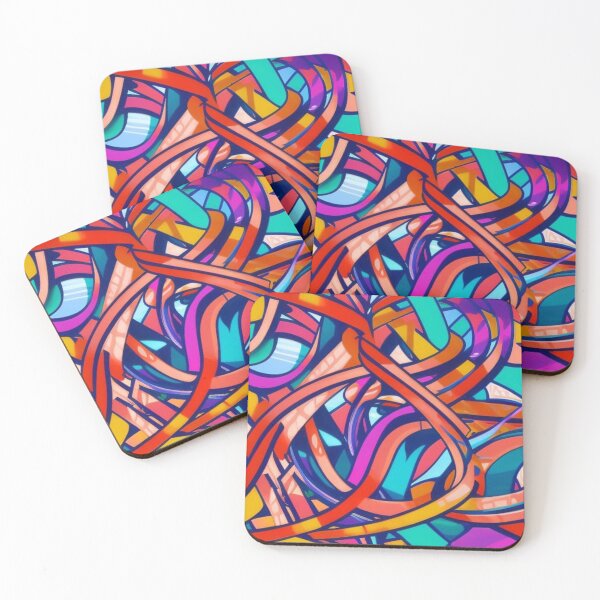 Item preview, Abstract Colorful Ribbons Pattern designed and sold by calibrit.