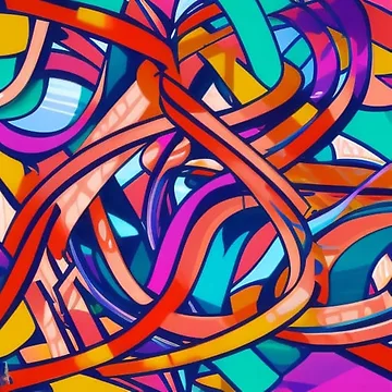Artwork thumbnail, Abstract Colorful Ribbons Pattern by calibrit