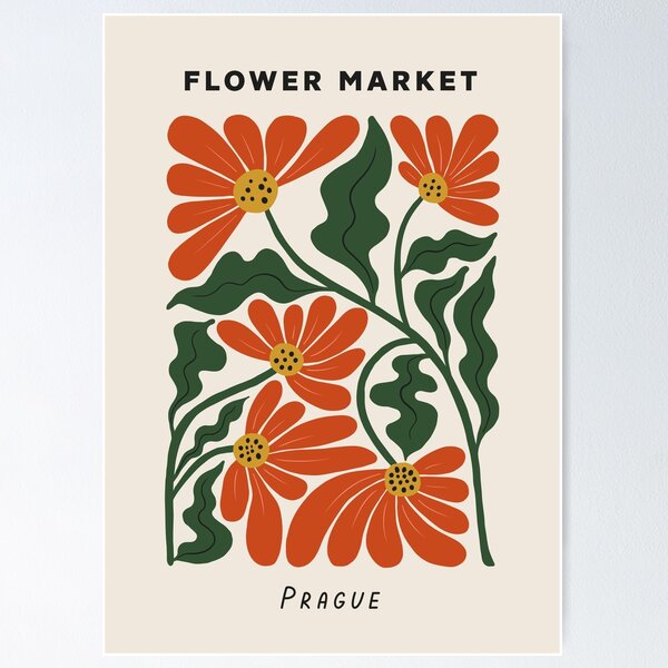 Item preview, Flower Market Prague, Colorful Retro Floral Print designed and sold by enricadenicola.