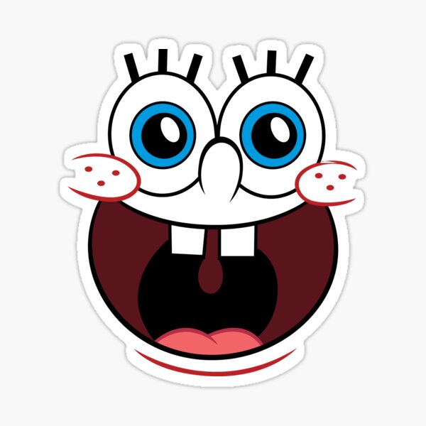 Spongebob funny face Sticker for Sale by stickers--Hakim