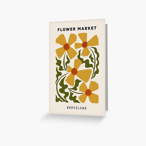 Item preview, Flower Market Barcelona, Colorful Retro Floral Print designed and sold by enricadenicola.