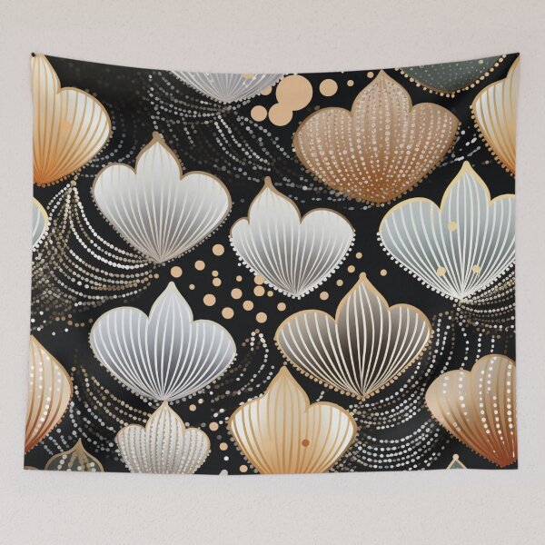 Artikelvorschau, Buntes Fantasiemuster weiß gold kupfer Ornamente metallic entworfen und verkauft von G-M-Designs.