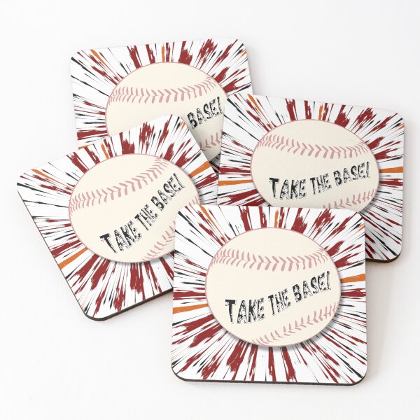 Item preview, Take the base! Black letters on a baseball designed and sold by SplashTastic.
