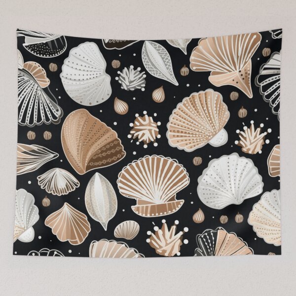 Item preview, Colorful fantasy pattern white gold copper ornaments metallic shells designed and sold by G-M-Designs.