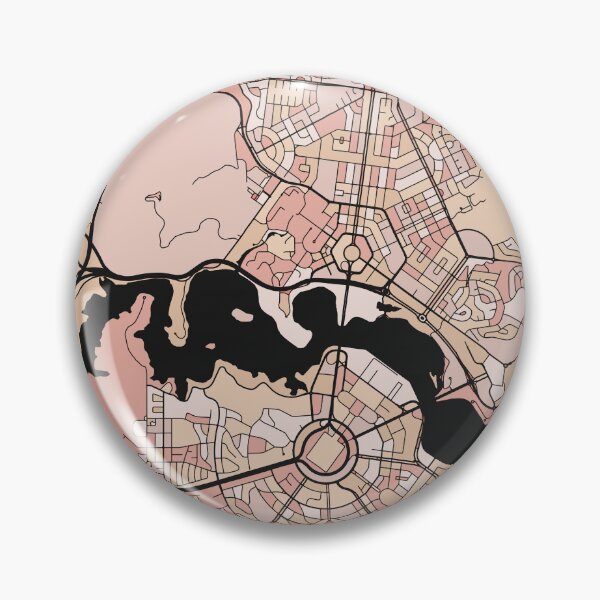 Item preview, Canberra Map Pattern in Soft Pink Pastels designed and sold by PatternMaps.