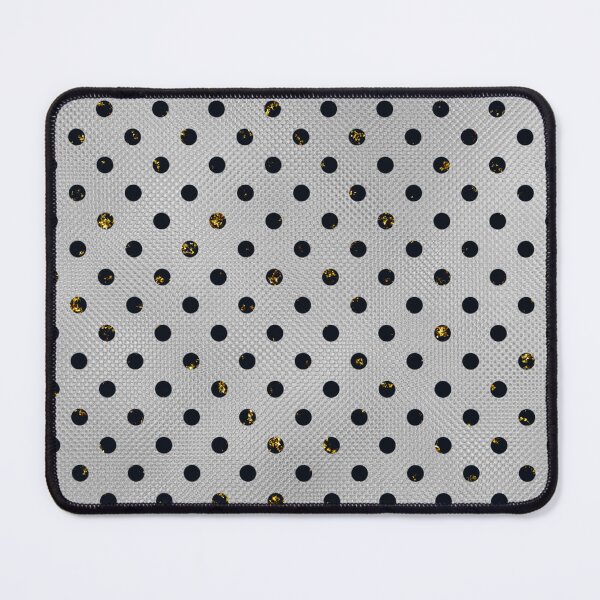 Item preview, Black and Golden Polka Dots on Silver Texture  designed and sold by BloomCatB.
