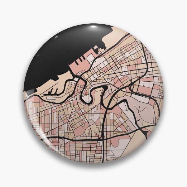 Item preview, Patrón de mapa de Cleveland en pasteles de color rosa suave designed and sold by PatternMaps.