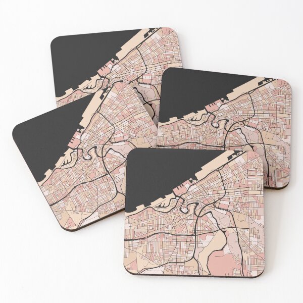 Item preview, Patrón de mapa de Cleveland en pasteles de color rosa suave designed and sold by PatternMaps.