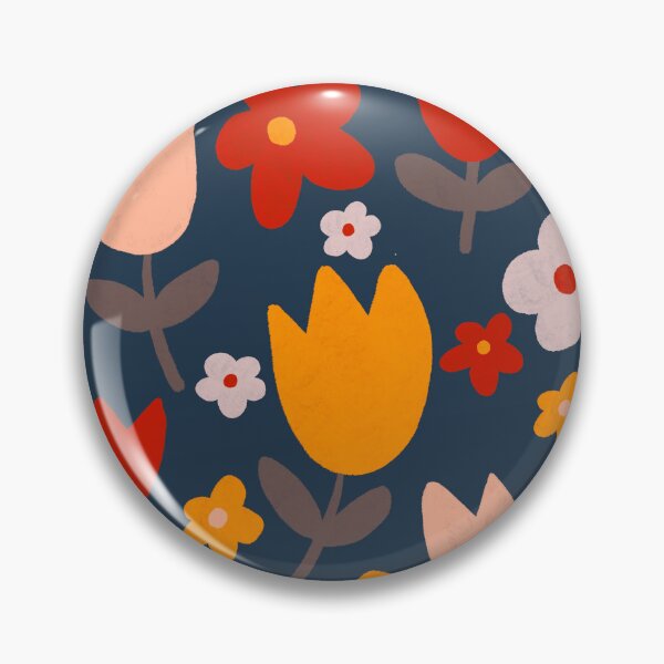 Artikelvorschau, Leuchtend rote und orangefarbene Tulpen auf Marineblau entworfen und verkauft von SarahMac39.