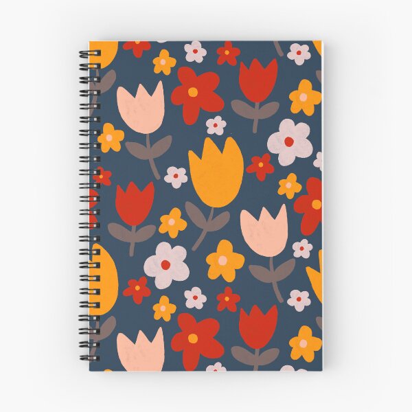 Aperçu de l'œuvre Tulipes rouge vif et orange sur marine créée et vendue par SarahMac39.