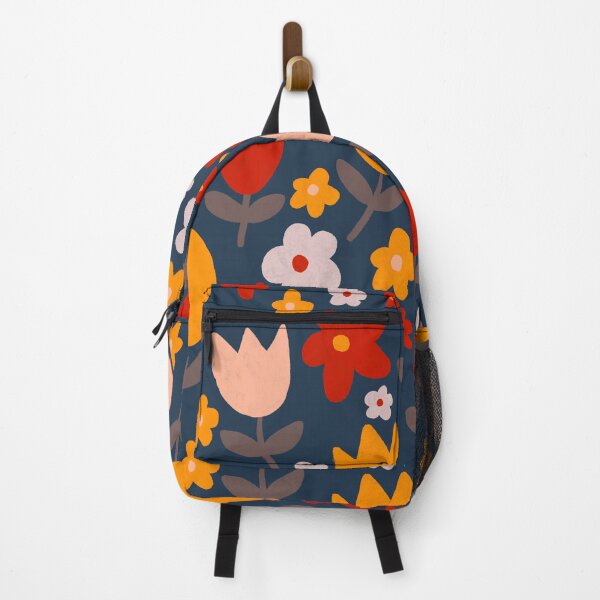 Item preview, Bright red and orange tulips on navy designed and sold by SarahMac39.