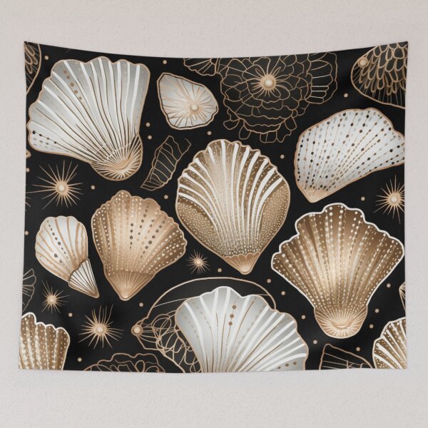 Item preview, Colorful fantasy pattern white gold copper black ornaments metallic shells designed and sold by G-M-Designs.