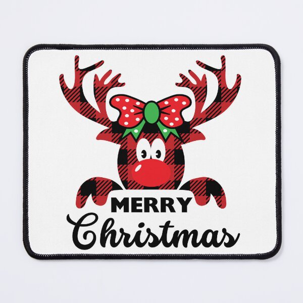 Item preview, Funny Buffalo Plaid Reindeer With a Bow Merry Christmas designed and sold by Black Queens.
