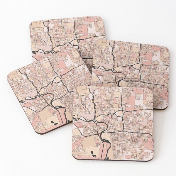Item preview, Columbus Map Pattern in Soft Pink Pastels designed and sold by PatternMaps.