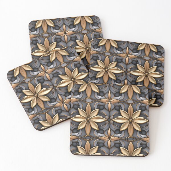 Item preview, Colorful fantasy pattern white gold copper black ornaments metallic 3D designed and sold by G-M-Designs.