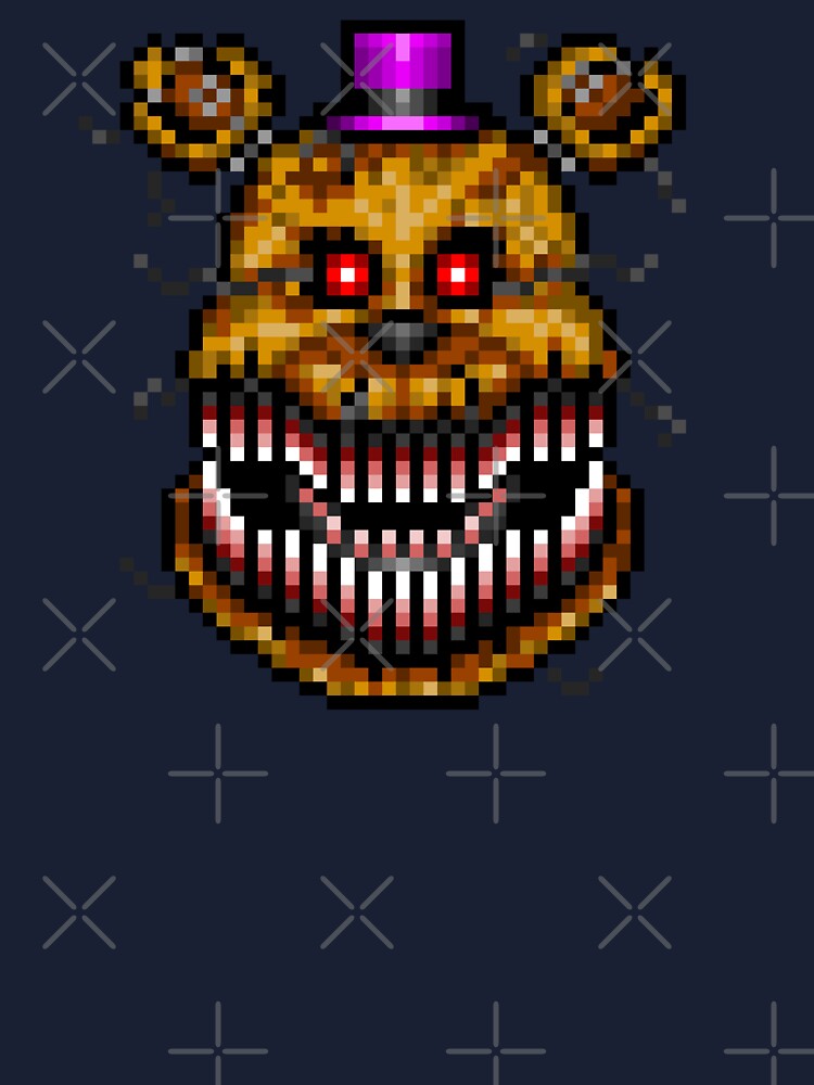 Nightmare fredbear plush pixel art